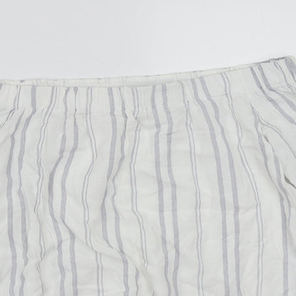 Papaya Womens White Striped  Basic Blouse Size S