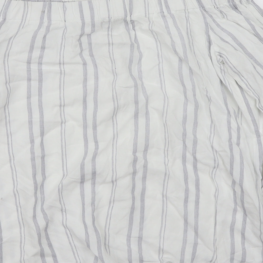 Papaya Womens White Striped  Basic Blouse Size S