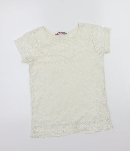 Womens UK Size 6 Dorothy Perkins White Basic T-Shirt