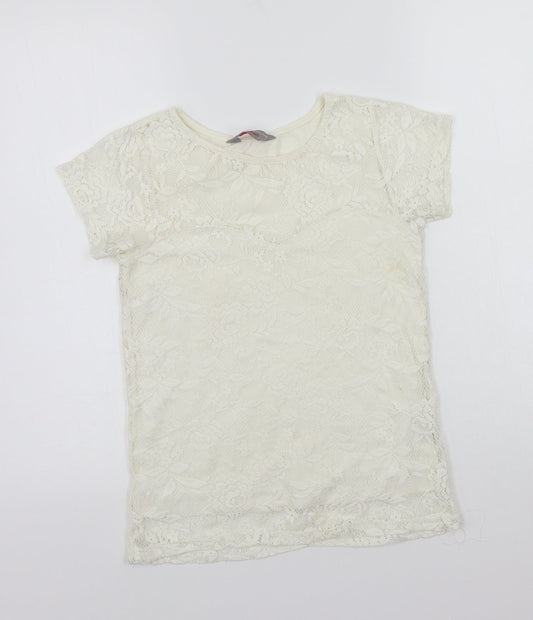 Womens UK Size 6 Dorothy Perkins White Basic T-Shirt