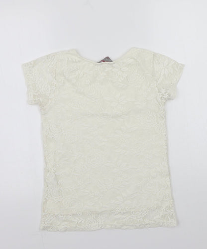 Womens UK Size 6 Dorothy Perkins White Basic T-Shirt