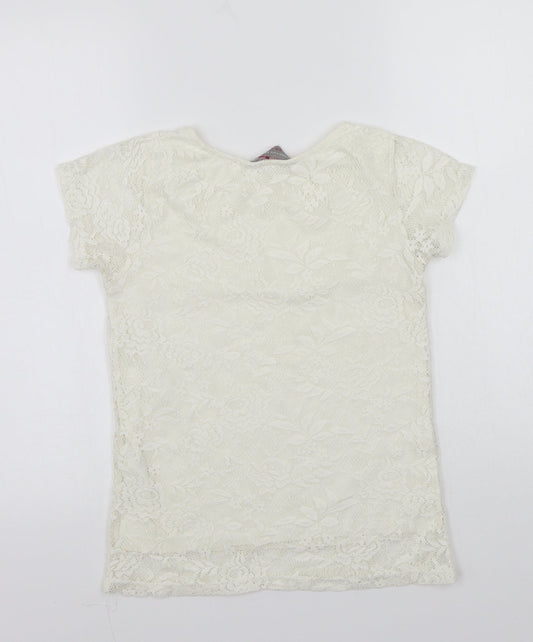 Womens UK Size 6 Dorothy Perkins White Basic T-Shirt