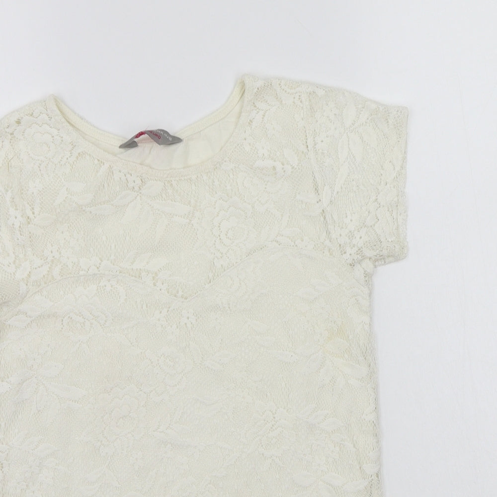 Womens UK Size 6 Dorothy Perkins White Basic T-Shirt
