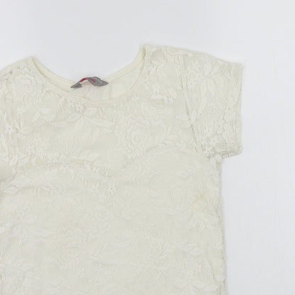 Womens UK Size 6 Dorothy Perkins White Basic T-Shirt