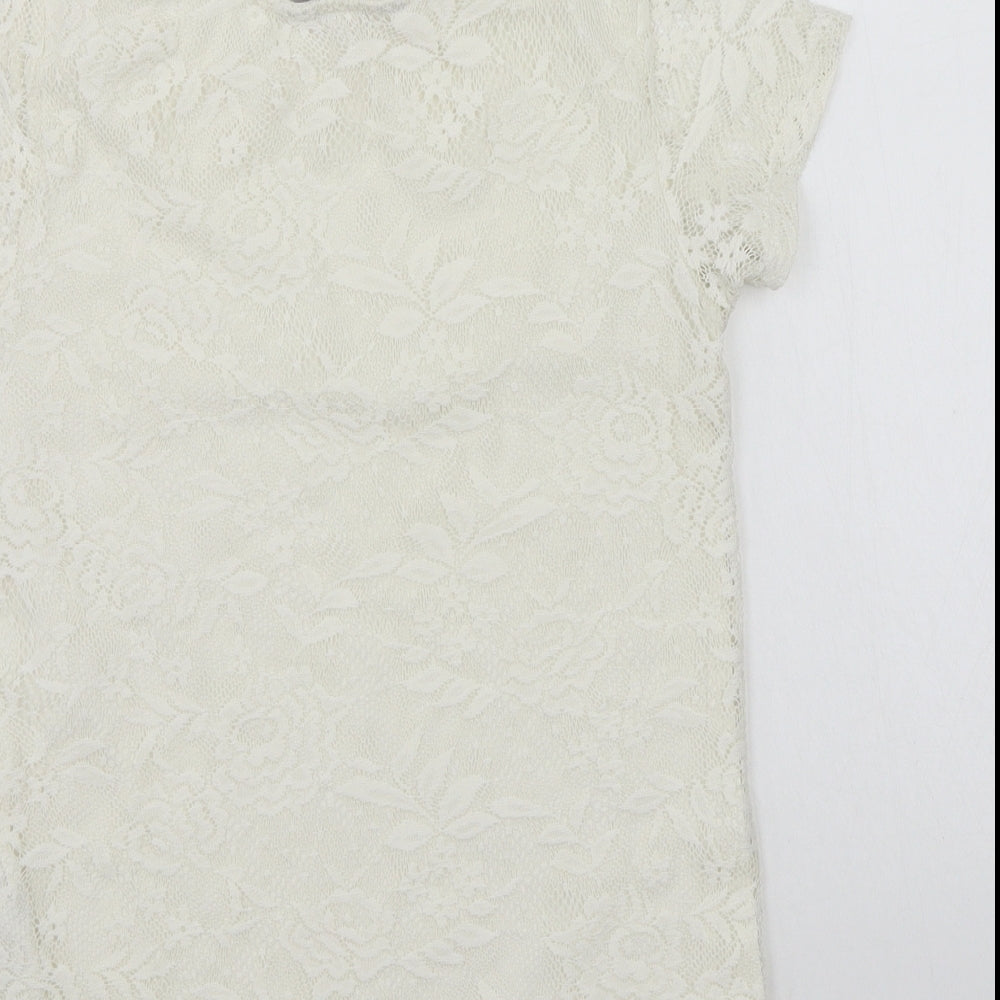 Womens UK Size 6 Dorothy Perkins White Basic T-Shirt
