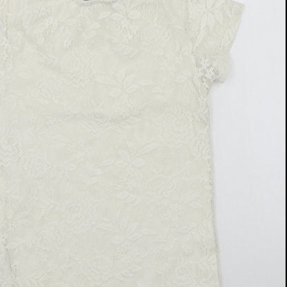 Womens UK Size 6 Dorothy Perkins White Basic T-Shirt