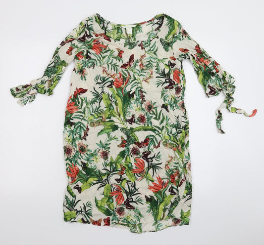 H&M Womens White Floral  Mini  Size 10