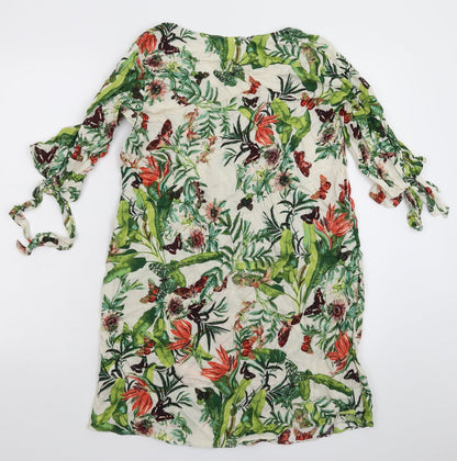 H&M Womens White Floral  Mini  Size 10