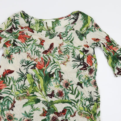 H&M Womens White Floral  Mini  Size 10