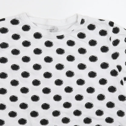 Primark Womens White Polka Dot  Basic T-Shirt Size 12