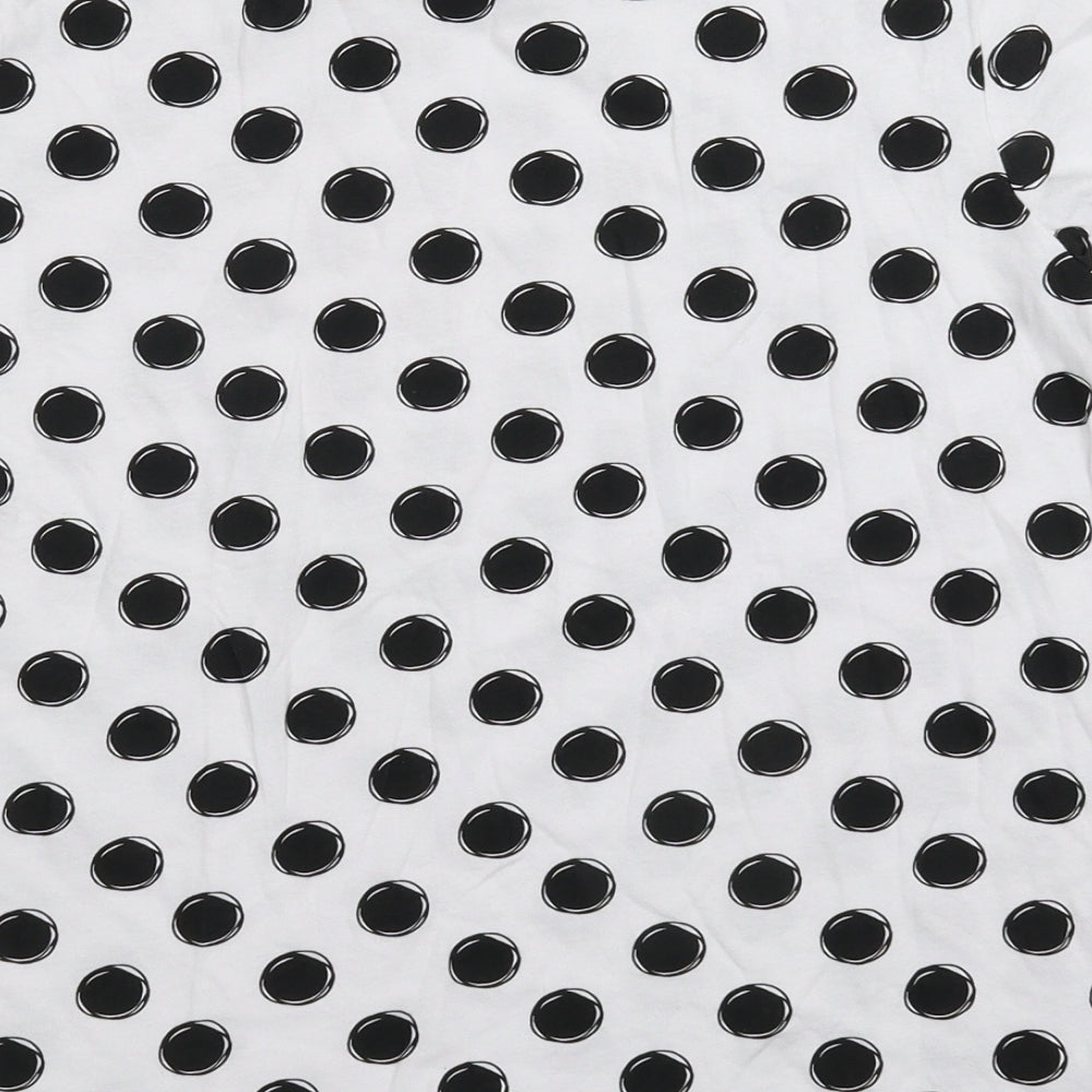 Primark Womens White Polka Dot  Basic T-Shirt Size 12