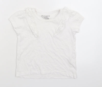Primark Girls White   Basic T-Shirt Size 6-7 Years