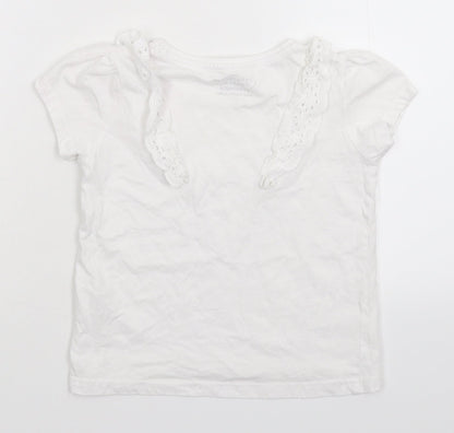 Primark Girls White   Basic T-Shirt Size 6-7 Years