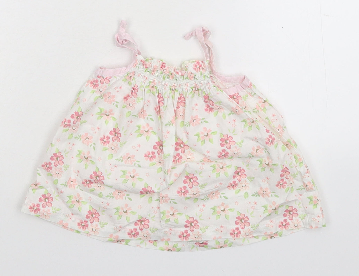 Mini Club Girls White Floral  Tank Dress  Size 3-6 Months