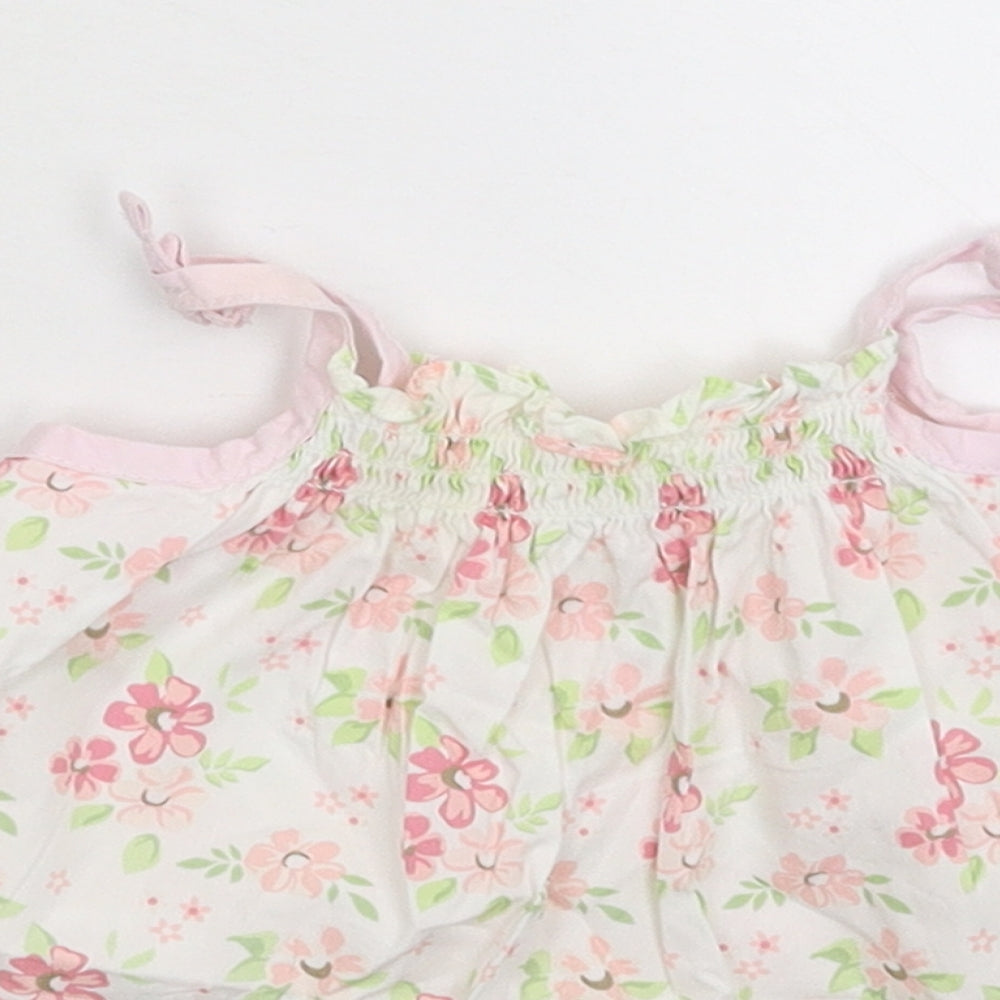 Mini Club Girls White Floral  Tank Dress  Size 3-6 Months