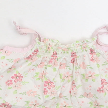 Mini Club Girls White Floral  Tank Dress  Size 3-6 Months