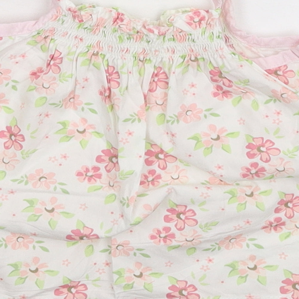 Mini Club Girls White Floral  Tank Dress  Size 3-6 Months