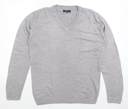Easy Mens Grey  Knit Pullover Jumper Size M
