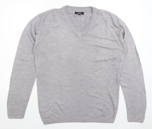 Easy Mens Grey  Knit Pullover Jumper Size M