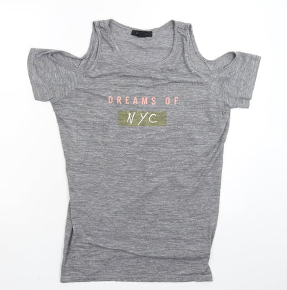 Womens UK Size 12 Atmosphere Grey Basic T-Shirt