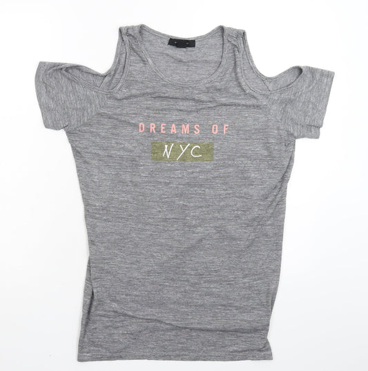 Womens UK Size 12 Atmosphere Grey Basic T-Shirt