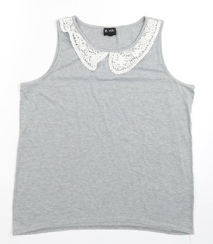 B.You Womens Grey   Tunic Tank Size 14