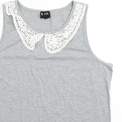 B.You Womens Grey   Tunic Tank Size 14