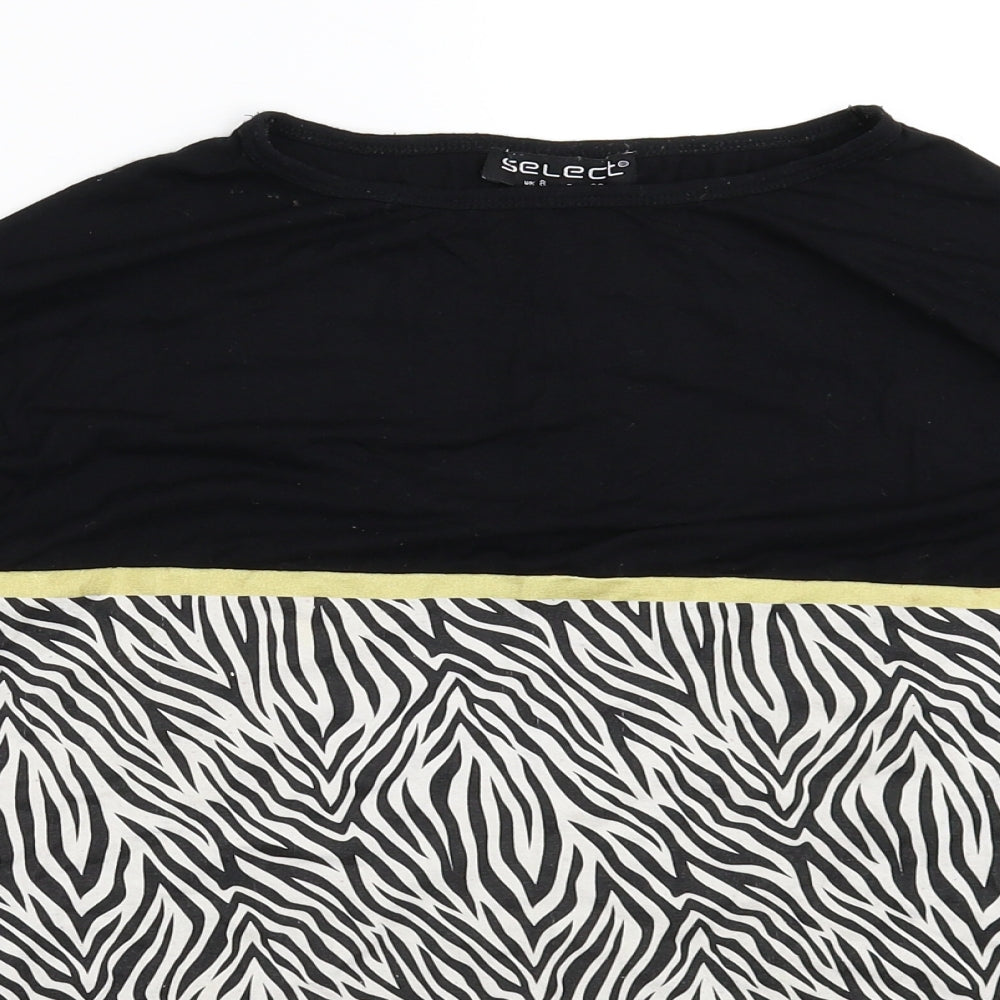 Womens UK Size 8 Select Black Basic T-Shirt
