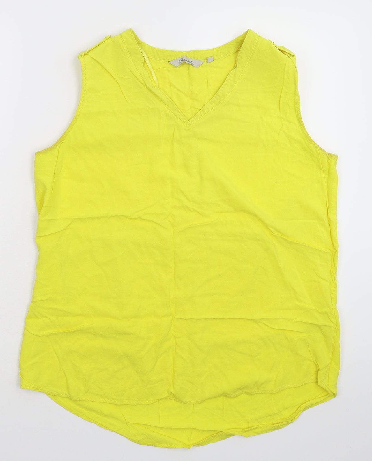 Womens UK Size 14 Peacocks Yellow Basic Tank