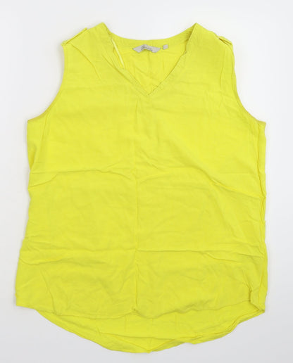 Womens UK Size 14 Peacocks Yellow Basic Tank