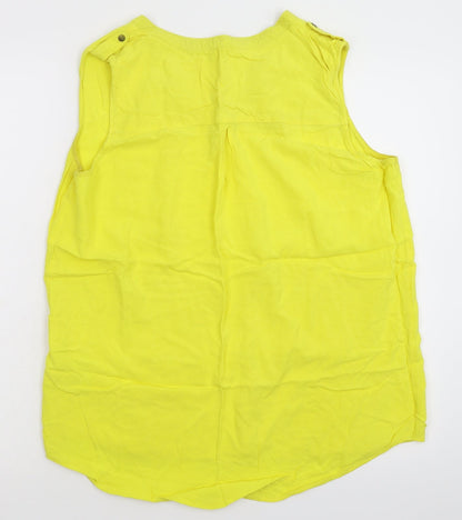 Womens UK Size 14 Peacocks Yellow Basic Tank