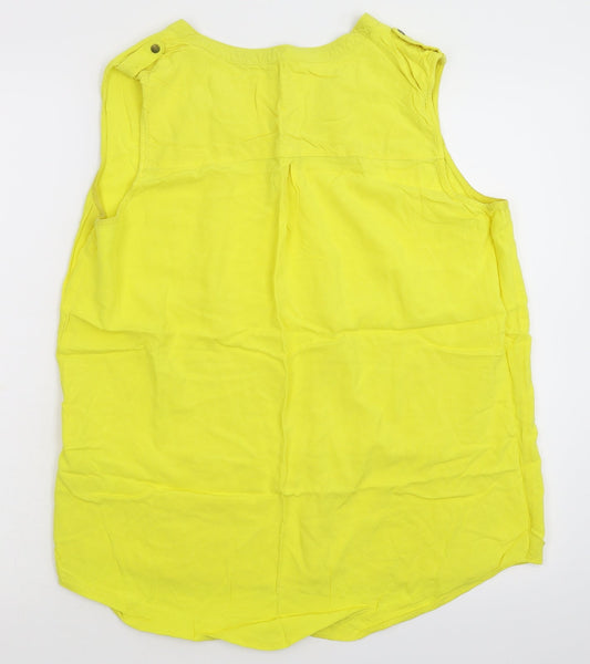 Womens UK Size 14 Peacocks Yellow Basic Tank