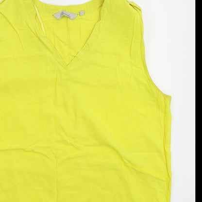 Womens UK Size 14 Peacocks Yellow Basic Tank