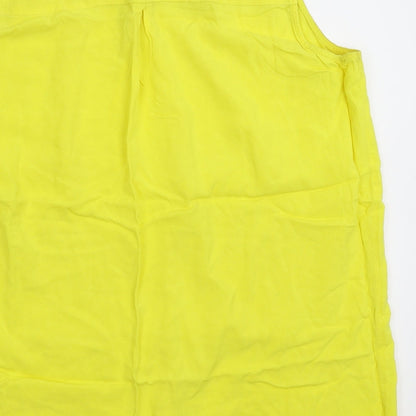 Womens UK Size 14 Peacocks Yellow Basic Tank