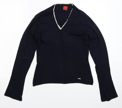Tiffi Womens Blue  Knit Pullover Jumper Size S
