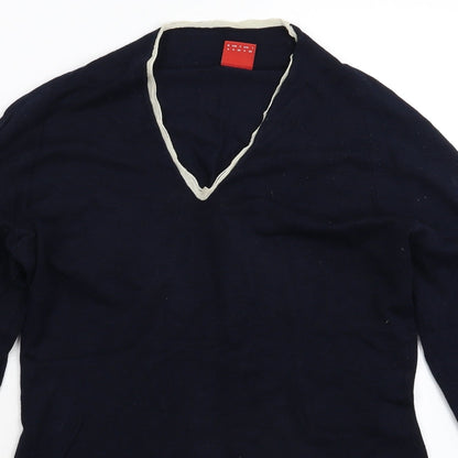 Tiffi Womens Blue  Knit Pullover Jumper Size S