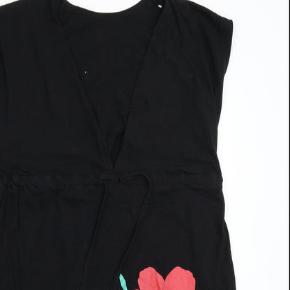 Resort Womens Black Floral  Mini  Size 12