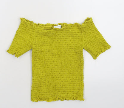 Womens UK Size S H&M Yellow Cropped Tank
