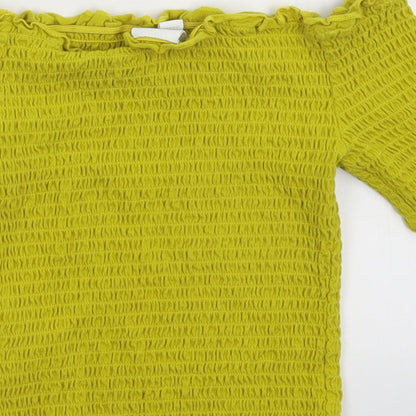 Womens UK Size S H&M Yellow Cropped Tank