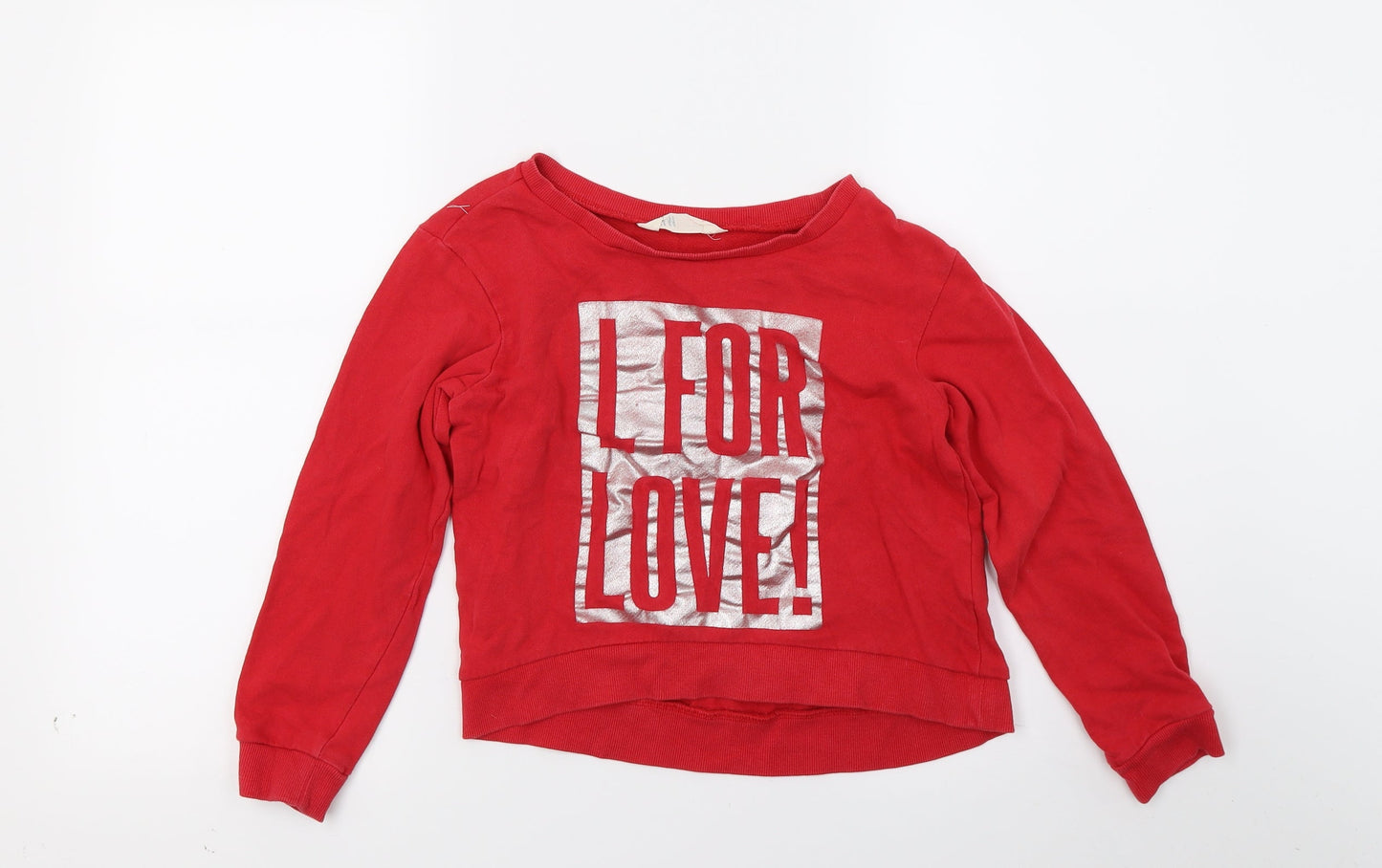H&M Girls Red   Pullover Sweatshirt Size 9-10 Years  - love