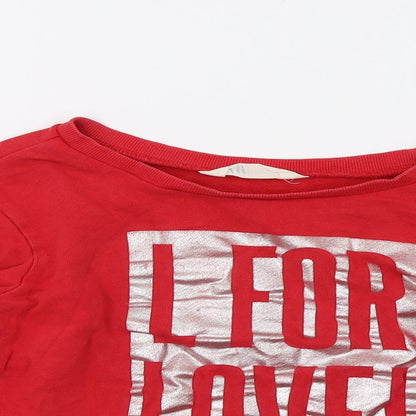 H&M Girls Red   Pullover Sweatshirt Size 9-10 Years  - love