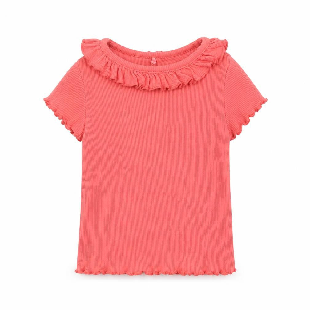 Front view of George girls’ red basic t-shirt, size 2, years
