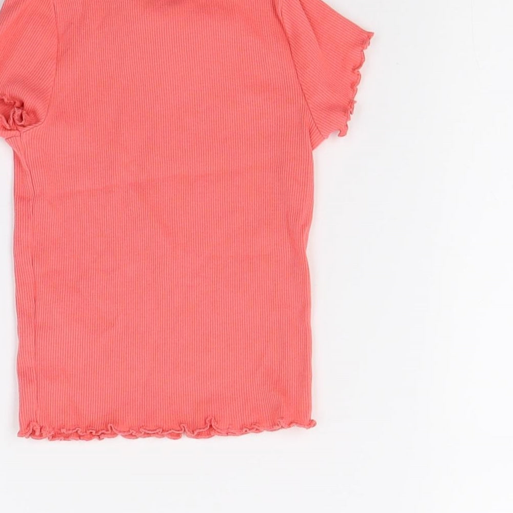 Brand and care label for George girls’ red basic t-shirt, size 2, years