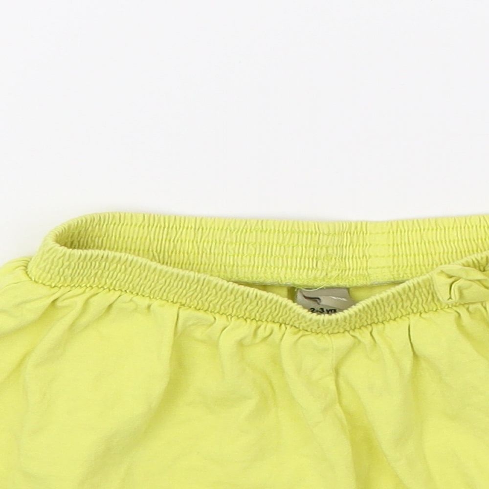 TU Girls Yellow  Jersey Cut-Off Shorts Size 2-3 Years