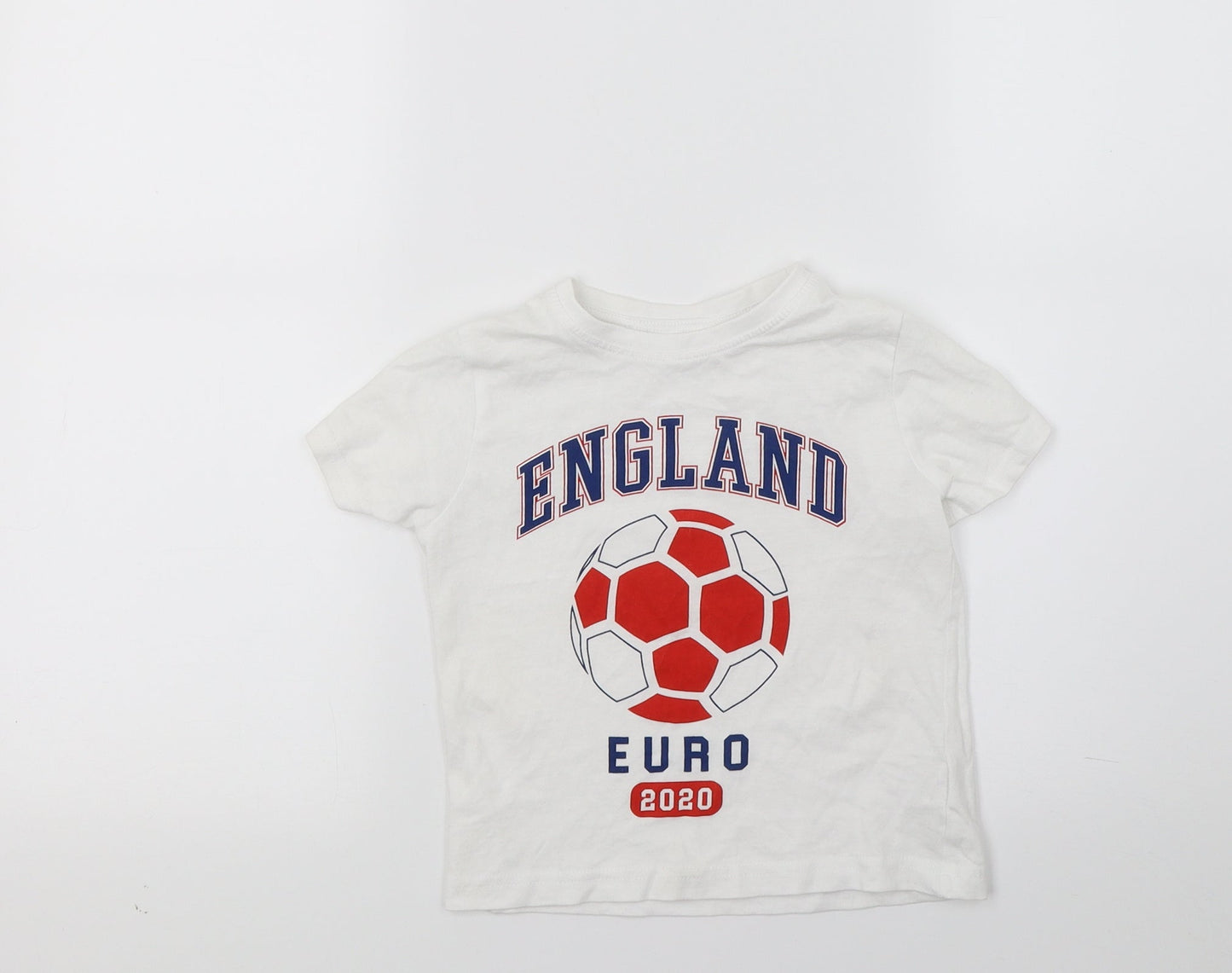 Primark Boys White  Jersey Basic T-Shirt Size 2-3 Years  - England Football