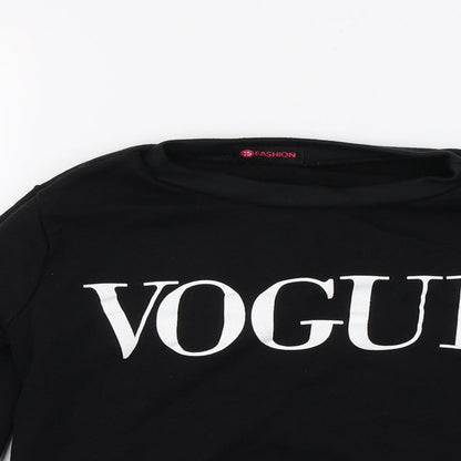 JS Fashion Womens Black   Pullover Sweatshirt Size M  - vogue