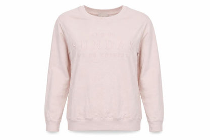 New Look Womens Pink   Pullover Sweatshirt Size 6  - On Sunday We Do nothing
