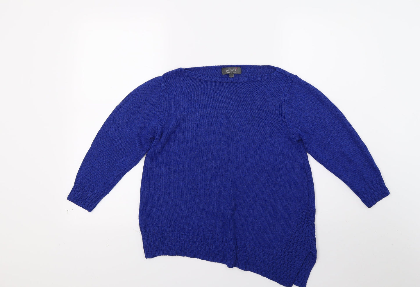 Peruna Womens Blue  Knit Pullover Jumper Size 14  - Made in Italy