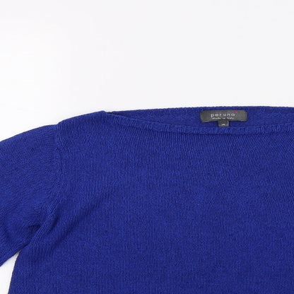 Peruna Womens Blue  Knit Pullover Jumper Size 14  - Made in Italy