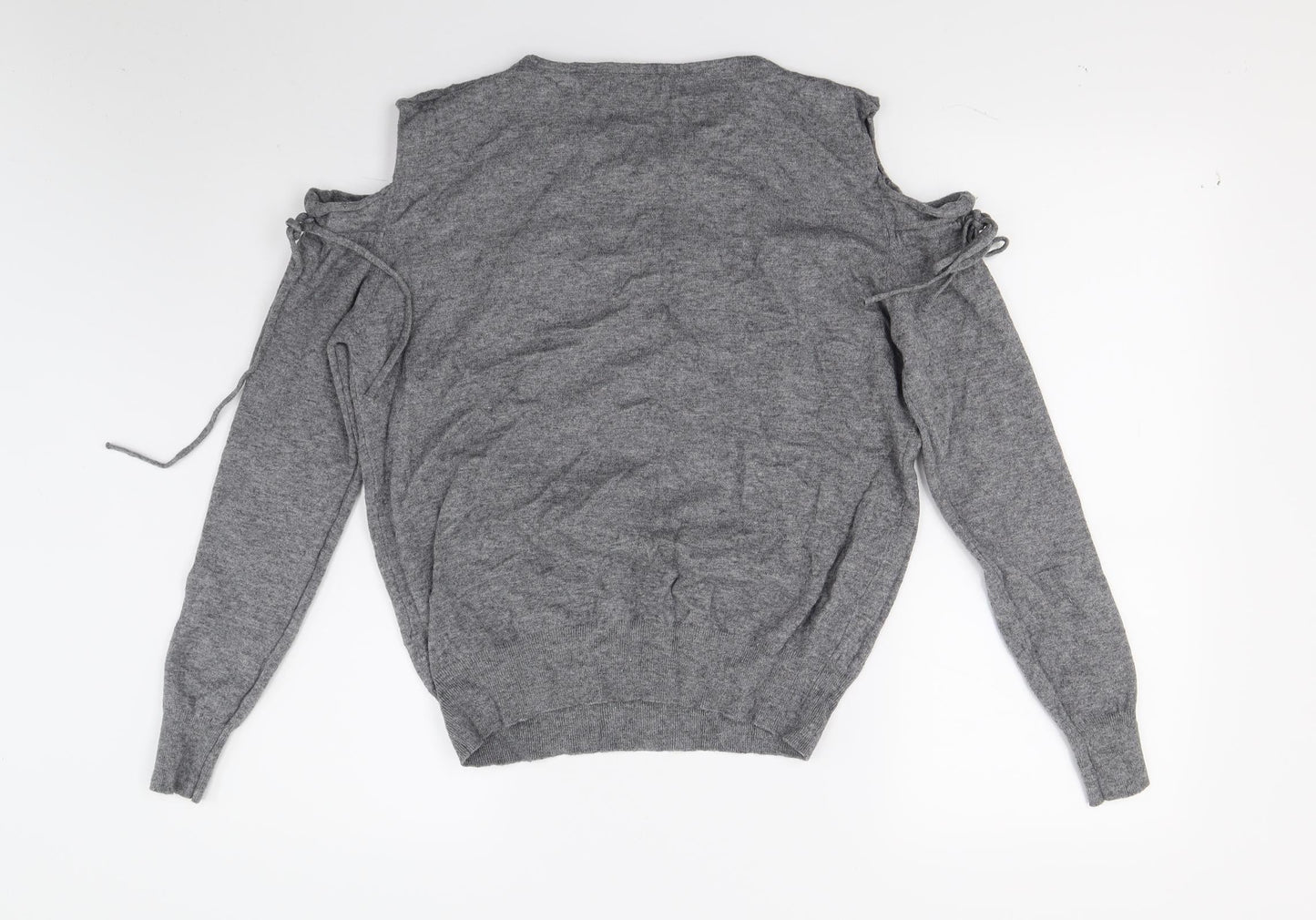 Unika Womens Grey Floral Knit Pullover Jumper Size M